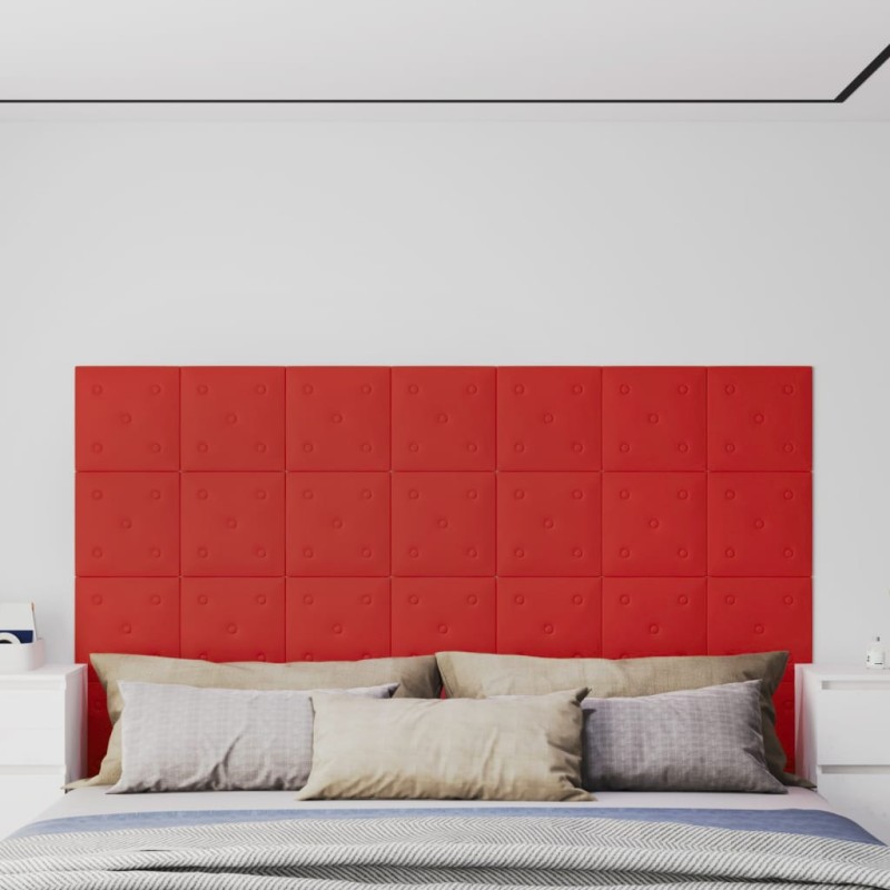 vidaXL Pannelli Murali 12 pz Rosso Vino 30x30 cm Similpelle 1,08 m² vidaXL Pannelli Murali 12 pz Rosso Vino 30x30 cm Similpelle 1,08 m²
