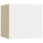 Armadietti a Parete per TV 4 pz Bianco e Rovere 30,5x30x30 cm Armadietti a Parete per TV 4 pz Bianco e Rovere 30,5x30x30 cm