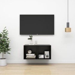 Armadietto da Parete per TV Nero 37x37x72 cm in Truciolato