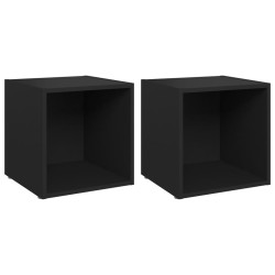 Mobile Porta TV 2 pz Nero 37x35x37 cm in Truciolato