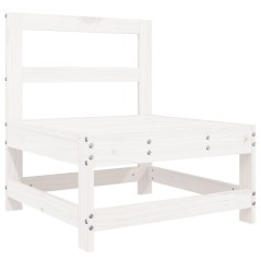 vidaXL Divano Centrale da Giardino Bianco in Legno Massello di Pino