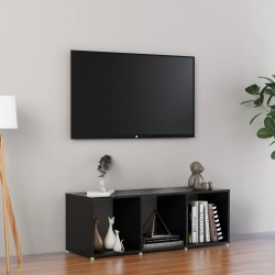 Mobile Porta TV Nero Lucido 107x35x37 cm in Truciolato