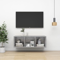 Armadietto a Parete TV Grigio Cemento 37x37x107 cm Truciolato