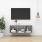 Armadietto a Parete TV Grigio Cemento 37x37x107 cm Truciolato Armadietto a Parete TV Grigio Cemento 37x37x107 cm Truciolato