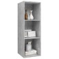 Armadietto a Parete TV Grigio Cemento 37x37x107 cm Truciolato Armadietto a Parete TV Grigio Cemento 37x37x107 cm Truciolato