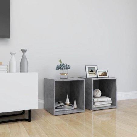 Mobile Porta TV 2 pz Grigio Cemento 37x35x37 cm in Truciolato