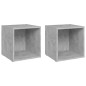Mobile Porta TV 2 pz Grigio Cemento 37x35x37 cm in Truciolato Mobile Porta TV 2 pz Grigio Cemento 37x35x37 cm in Truciolato