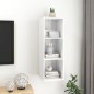Armadietto a Parete per TV Bianco Lucido 37x37x107cm Truciolato Armadietto a Parete per TV Bianco Lucido 37x37x107cm Truciolato