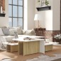 Tavolini 2 pz Sonoma e Bianco 111,5x50x33 cm in Multistrato Tavolini 2 pz Sonoma e Bianco 111,5x50x33 cm in Multistrato