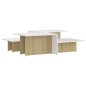 Tavolini 2 pz Sonoma e Bianco 111,5x50x33 cm in Multistrato Tavolini 2 pz Sonoma e Bianco 111,5x50x33 cm in Multistrato