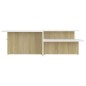 Tavolini 2 pz Sonoma e Bianco 111,5x50x33 cm in Multistrato Tavolini 2 pz Sonoma e Bianco 111,5x50x33 cm in Multistrato