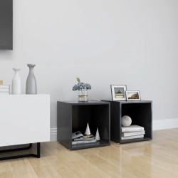 Mobile Porta TV 2 pz Grigio 37x35x37 cm in Truciolato