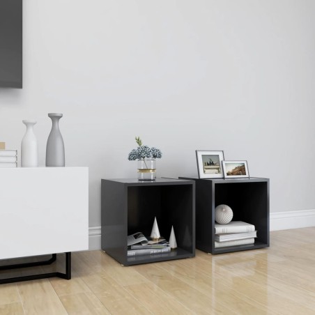 Mobile Porta TV 2 pz Grigio 37x35x37 cm in Truciolato
