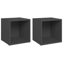 Mobile Porta TV 2 pz Grigio 37x35x37 cm in Truciolato