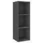 Armadietto a Parete per TV Grigio Lucido 37x37x107cm Truciolato Armadietto a Parete per TV Grigio Lucido 37x37x107cm Truciolato