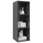 Armadietto a Parete per TV Grigio Lucido 37x37x107cm Truciolato Armadietto a Parete per TV Grigio Lucido 37x37x107cm Truciolato