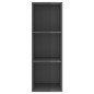 Armadietto a Parete per TV Grigio Lucido 37x37x107cm Truciolato Armadietto a Parete per TV Grigio Lucido 37x37x107cm Truciolato