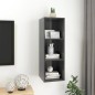 Armadietto a Parete per TV Grigio Lucido 37x37x107cm Truciolato Armadietto a Parete per TV Grigio Lucido 37x37x107cm Truciolato