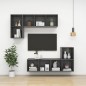 Armadietto a Parete per TV Grigio Lucido 37x37x107cm Truciolato Armadietto a Parete per TV Grigio Lucido 37x37x107cm Truciolato