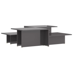 Tavolini 2 pz Grigio Lucido 111,5x50x33 cm in Legno Multistrato