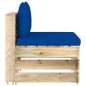 Divano Centrale Modulare con Cuscini in Legno Impregnato Verde Divano Centrale Modulare con Cuscini in Legno Impregnato Verde
