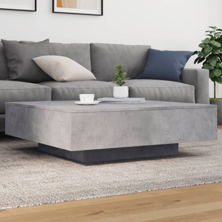vidaXL Tavolino da Soggiorno con Luci LED Grigio Cemento 100x100x31 cm