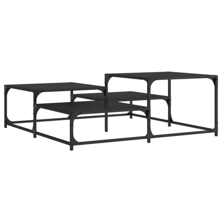 vidaXL Tavolino da Salotto Nero 107x107x40 cm in Legno Multistrato