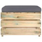vidaXL Ottomana Modulare con Cuscino in Legno Impregnato Verde vidaXL Ottomana Modulare con Cuscino in Legno Impregnato Verde