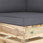 Divano Angolare Modulare con Cuscini in Legno Impregnato Verde Divano Angolare Modulare con Cuscini in Legno Impregnato Verde