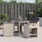 vidaXL Sedie da Giardino con Cuscini 4 pz Grigio Chiaro in Polyrattan