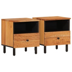 vidaXL Comodini 2pz 40x33x46 cm in Legno Massello di Acacia