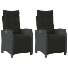 vidaXL Sedie da Giardino Reclinabili 2 pz con Poggiapiedi Polyrattan