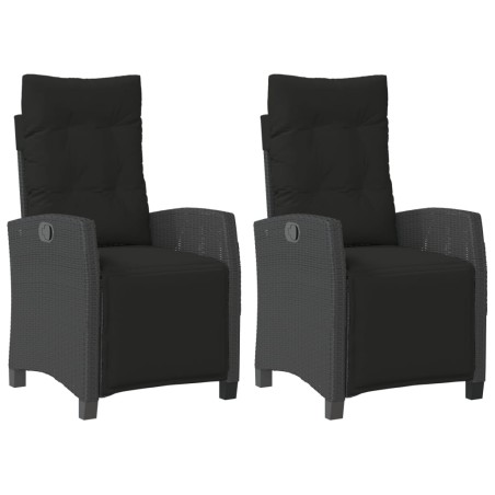 vidaXL Sedie da Giardino Reclinabili 2 pz con Poggiapiedi Polyrattan