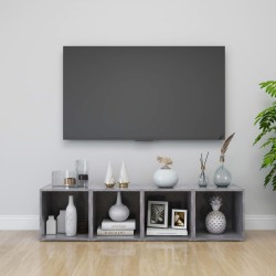 Mobile Porta TV 4 pz Grigio Cemento 37x35x37 cm in Truciolato