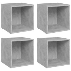 Mobile Porta TV 4 pz Grigio Cemento 37x35x37 cm in Truciolato