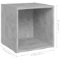 Mobile Porta TV 4 pz Grigio Cemento 37x35x37 cm in Truciolato