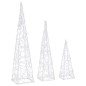 Set Coni Luce LED Decorativi Acrilici Bianco Caldo 30/45/60cm Set Coni Luce LED Decorativi Acrilici Bianco Caldo 30/45/60cm