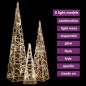 Set Coni Luce LED Decorativi Acrilici Bianco Caldo 30/45/60cm Set Coni Luce LED Decorativi Acrilici Bianco Caldo 30/45/60cm
