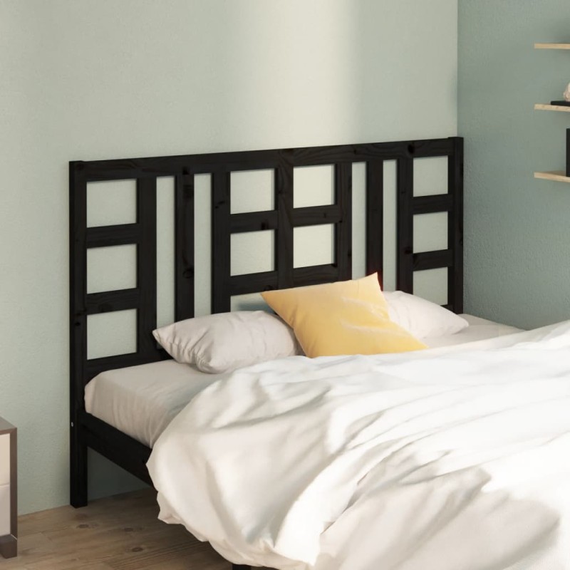 Testiera per Letto Nera 166x4x100 cm in Legno Massello di Pino Testiera per Letto Nera 166x4x100 cm in Legno Massello di Pino