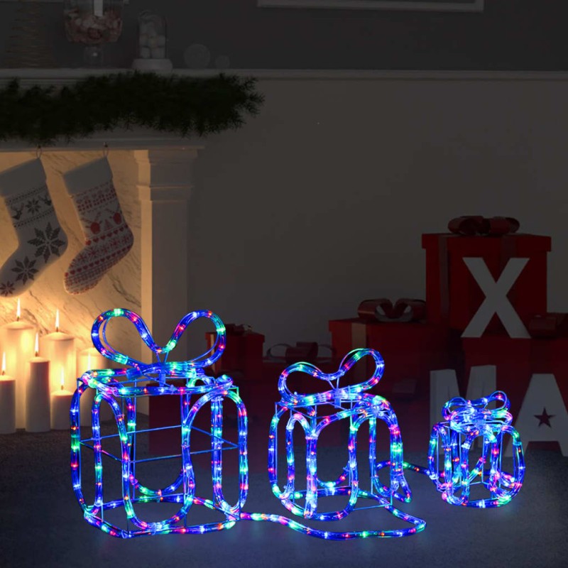 Decorazione Natale Scatole Regalo con 180 LED Interni Esterni Decorazione Natale Scatole Regalo con 180 LED Interni Esterni