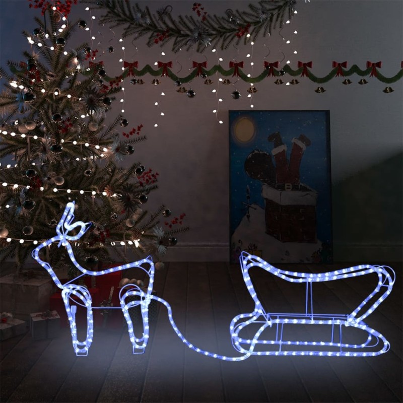 Renne e Slitta Decorazione Natalizia per Esterni 252 LED Renne e Slitta Decorazione Natalizia per Esterni 252 LED