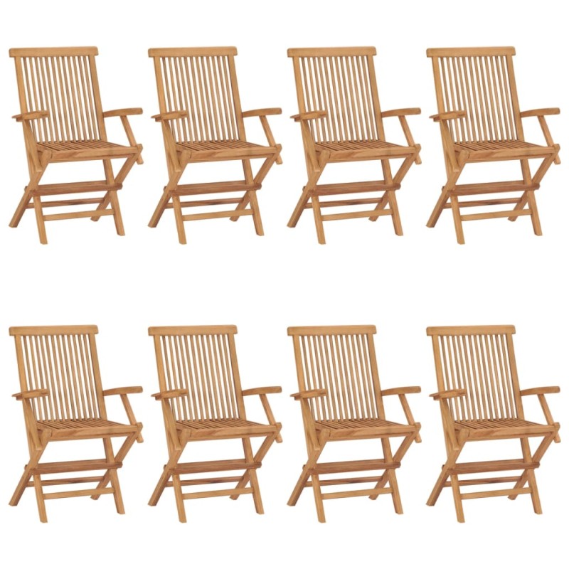 vidaXL Sedie da Giardino 8 pz in Legno Massello di Teak vidaXL Sedie da Giardino 8 pz in Legno Massello di Teak