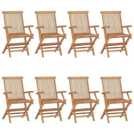 vidaXL Sedie da Giardino 8 pz in Legno Massello di Teak