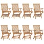 vidaXL Sedie da Giardino 8 pz in Legno Massello di Teak vidaXL Sedie da Giardino 8 pz in Legno Massello di Teak