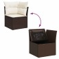 vidaXL Divano Angolare da Giardino con Cuscini in Polyrattan Marrone