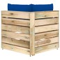 Divano da Giardino 2 Posti con Cuscini Legno Impregnato Verde