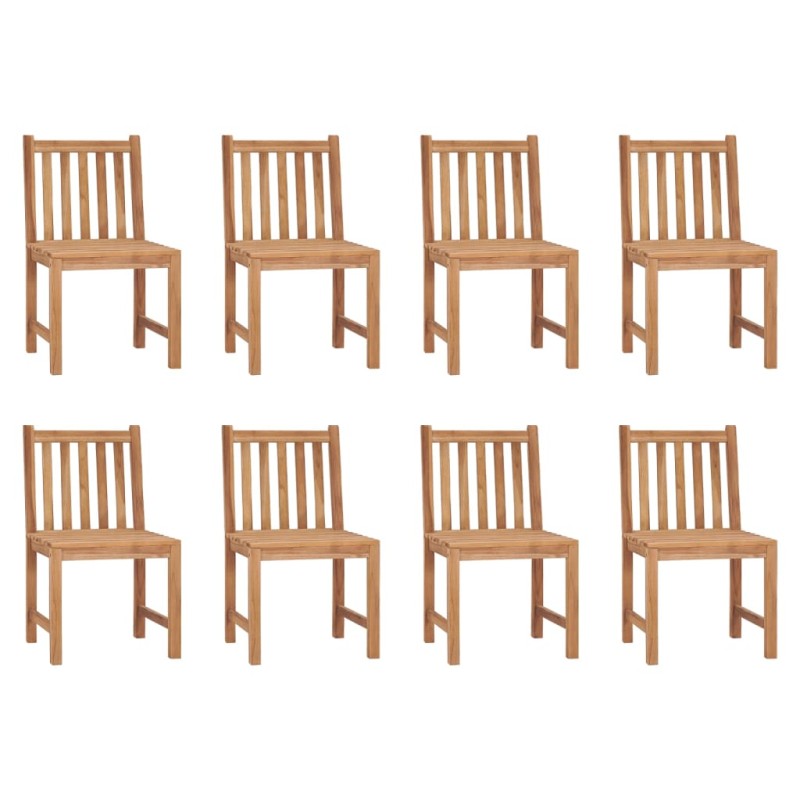 vidaXL Sedie da Giardino 8 pz in Legno Massello di Teak vidaXL Sedie da Giardino 8 pz in Legno Massello di Teak