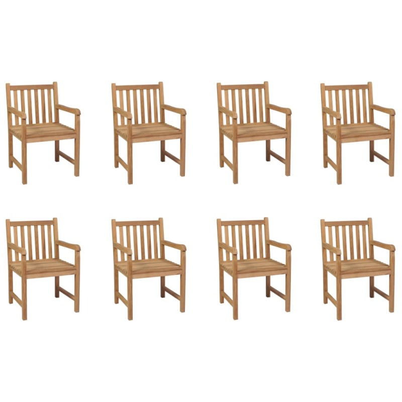 Sedie da Esterni 8 pz in Legno Massello di Teak Sedie da Esterni 8 pz in Legno Massello di Teak