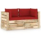 Divano da Giardino 2 Posti con Cuscini Legno Impregnato Verde Divano da Giardino 2 Posti con Cuscini Legno Impregnato Verde