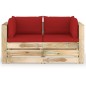 Divano da Giardino 2 Posti con Cuscini Legno Impregnato Verde Divano da Giardino 2 Posti con Cuscini Legno Impregnato Verde